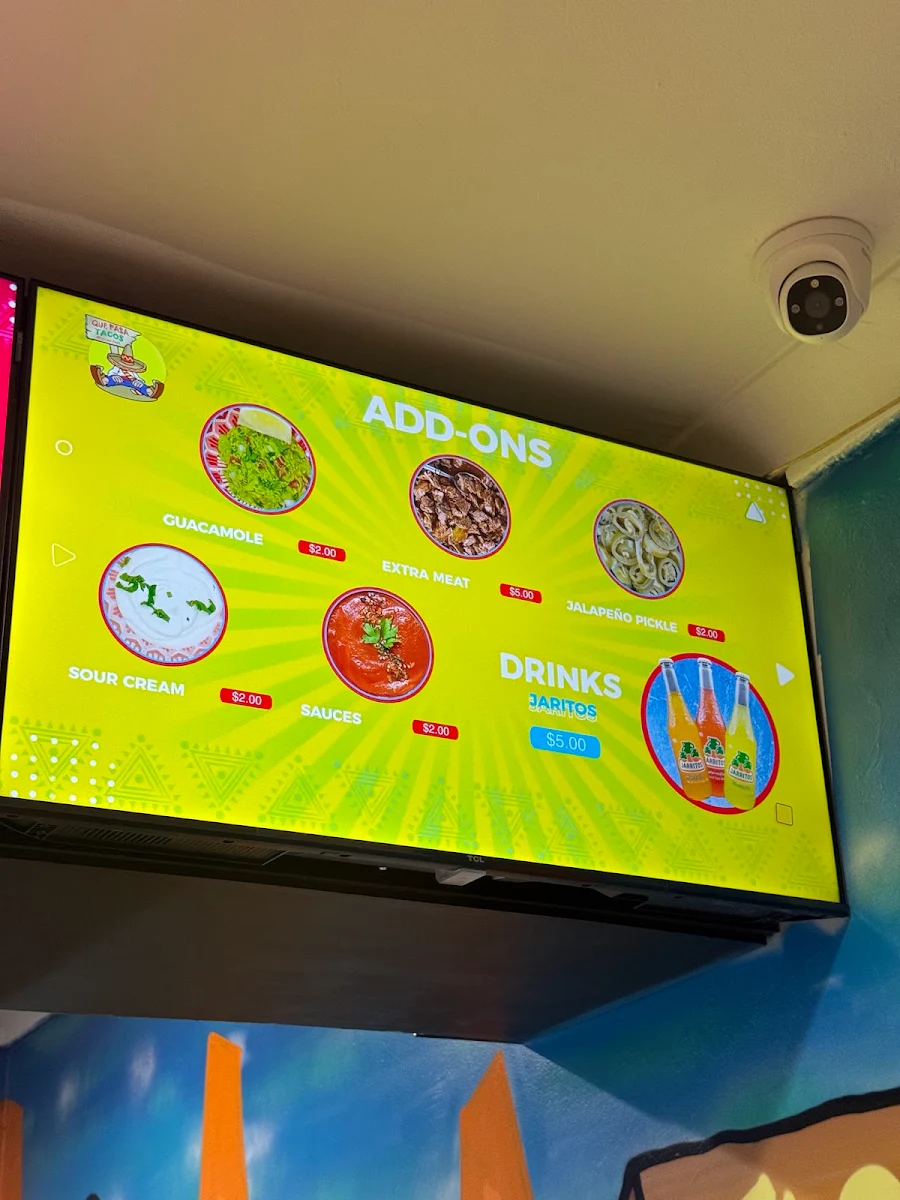 Menu, Que Pasa Tacos Yagoona