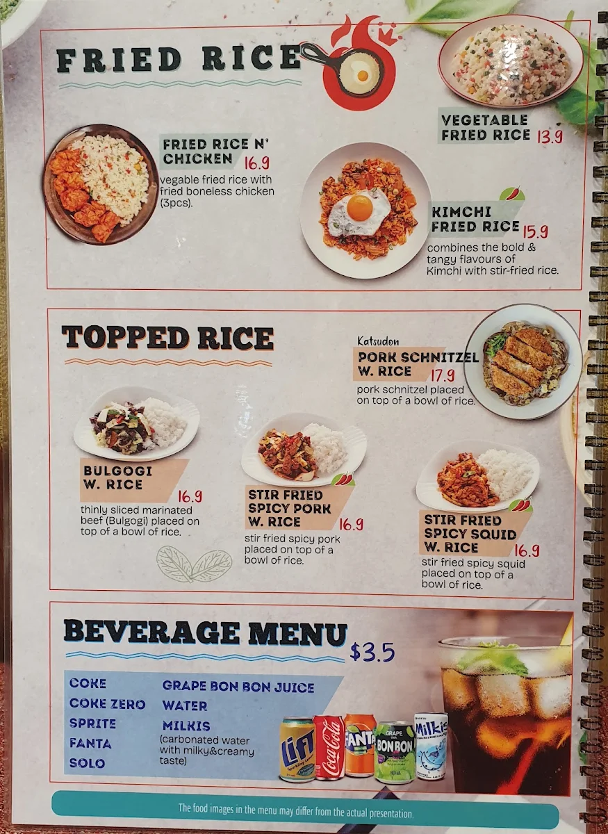 Menu, ICG CHICKEN