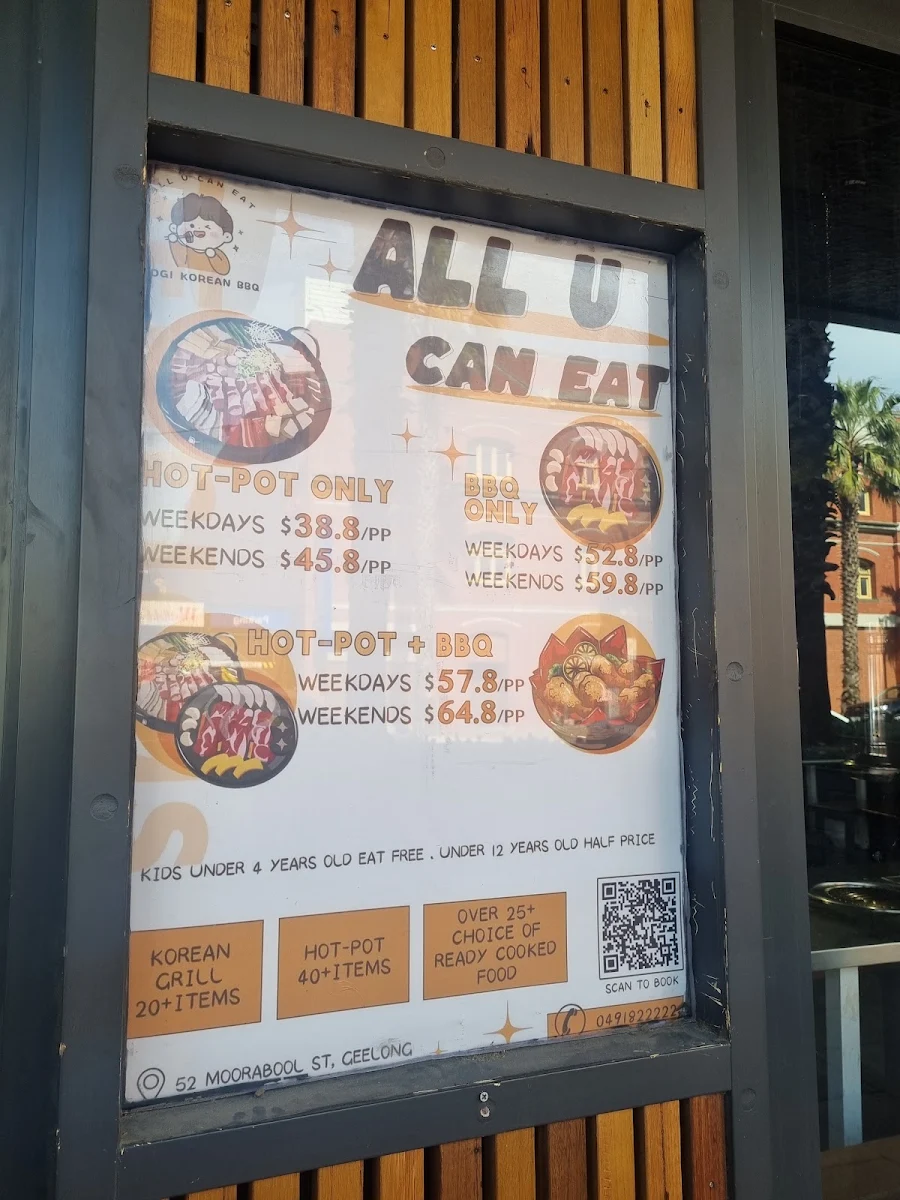 Menu, GOGI Korean BBQ & Hot Pot Buffet