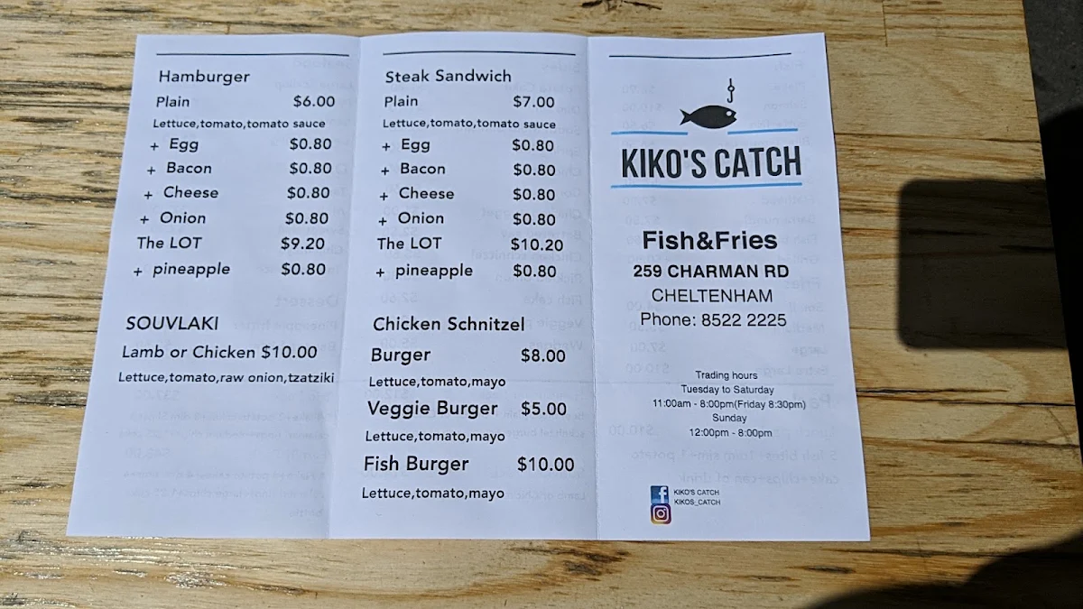 Menu, KIKO'S CATCH