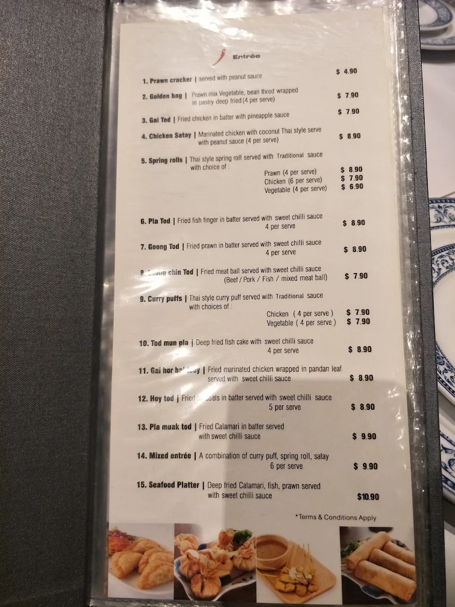 Menu, Fresh Chilli Thai Restaurant
