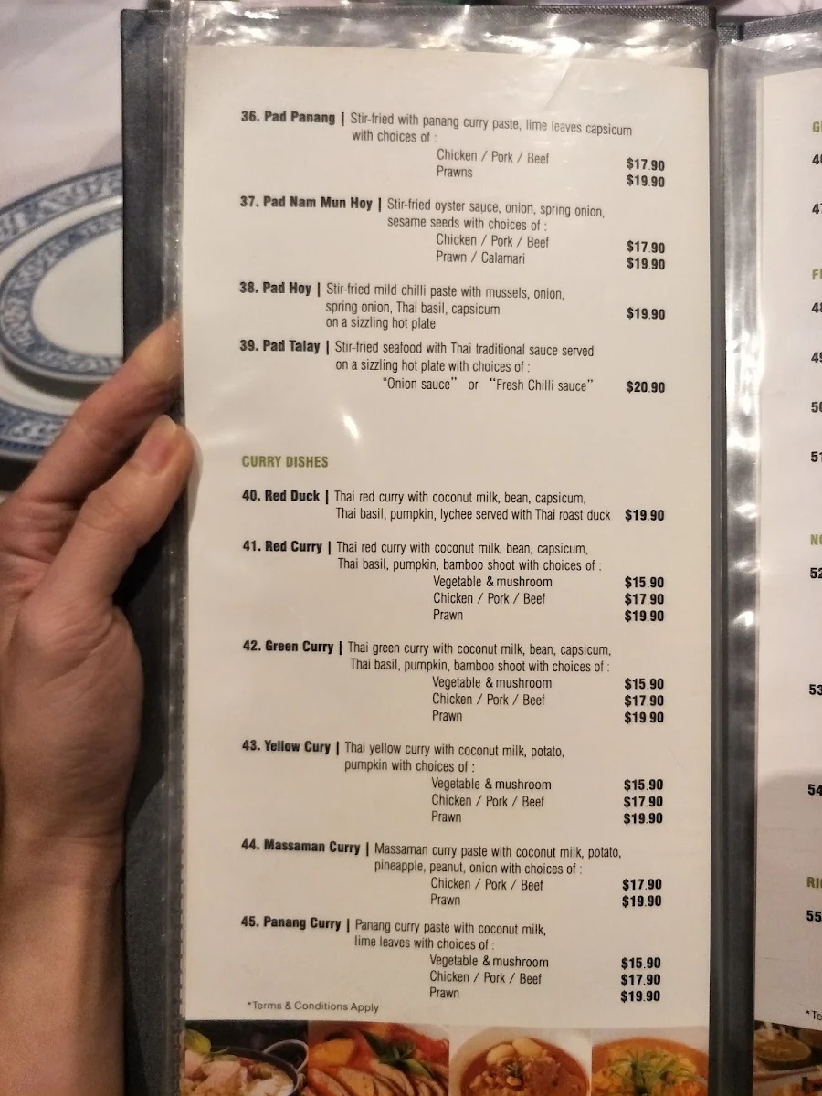Menu, Fresh Chilli Thai Restaurant
