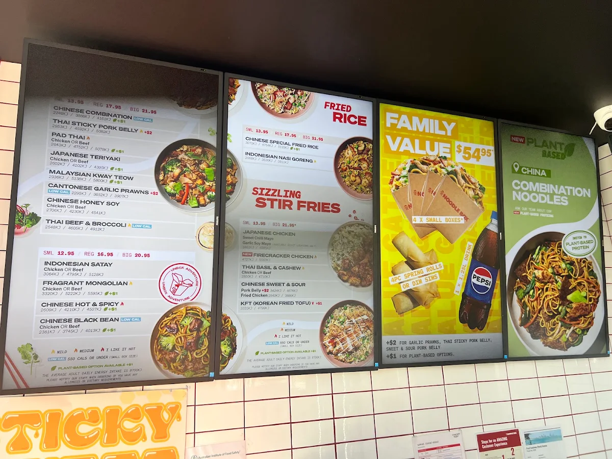 Menu, Noodle Box Pimpama