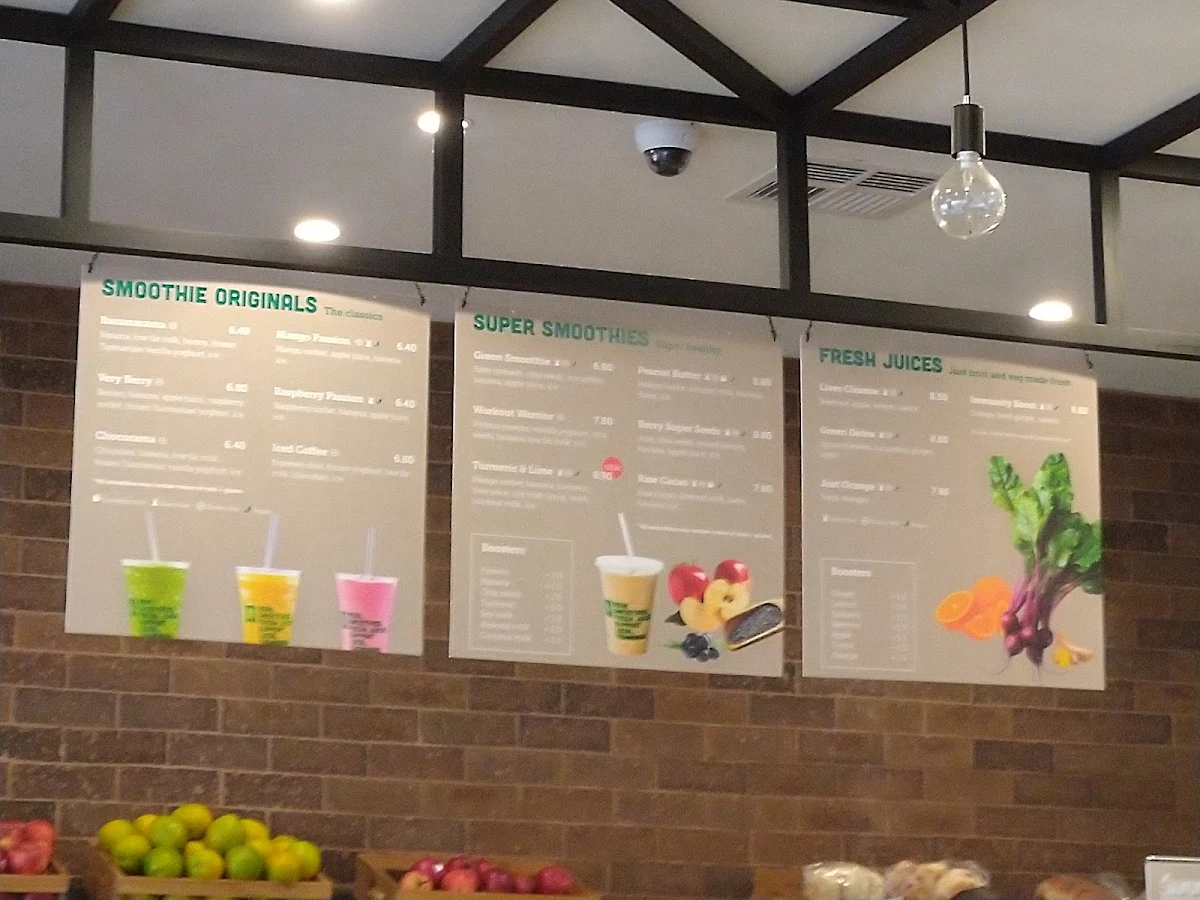 Menu, Liv Eat Brisbane Street