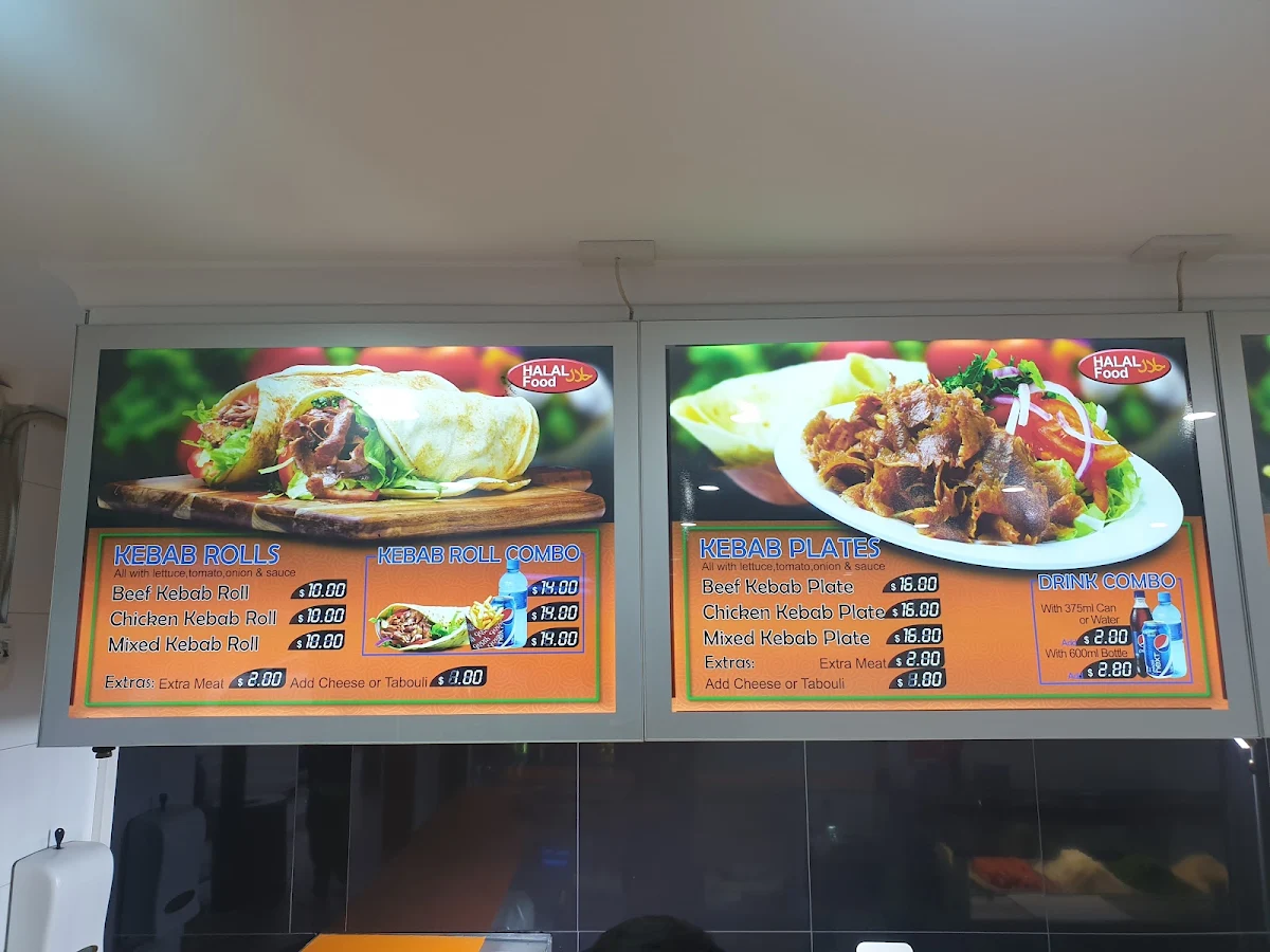 Menu, Lansvale Kebab House