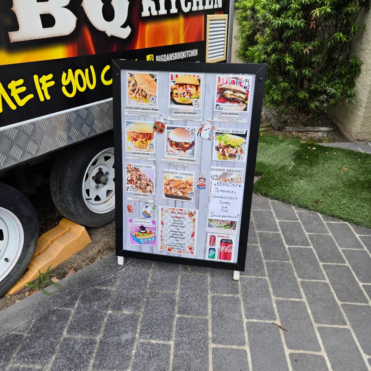 Menu, Big Dan's BBQ Kitchen