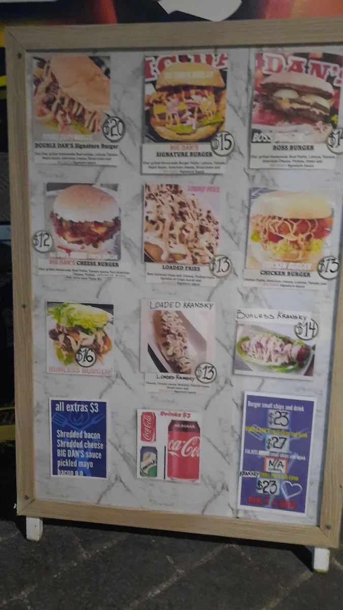 Menu, Big Dan's BBQ Kitchen