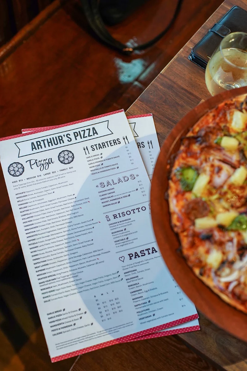 Menu, Arthur's Pizza - Randwick