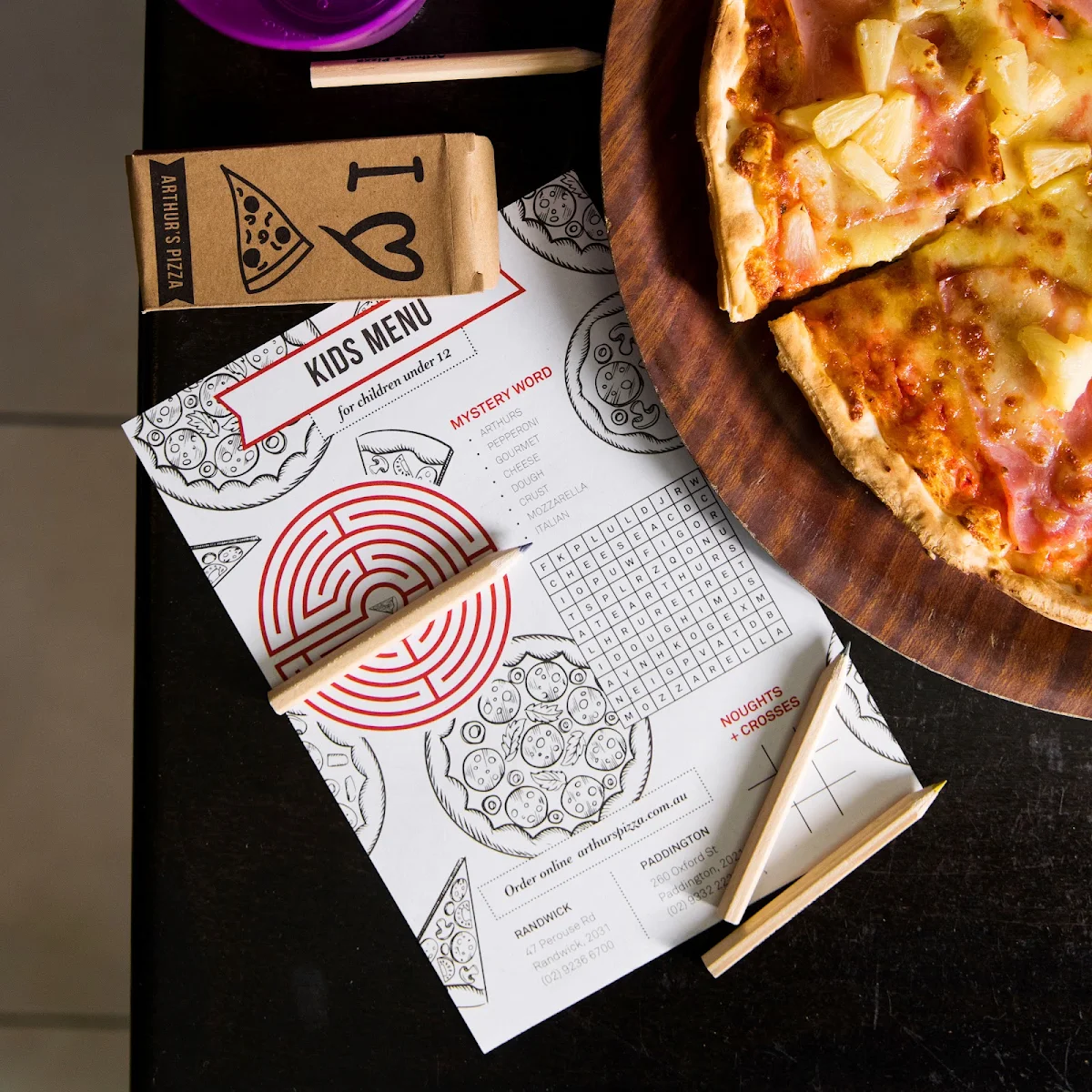 Menu, Arthur's Pizza - Randwick