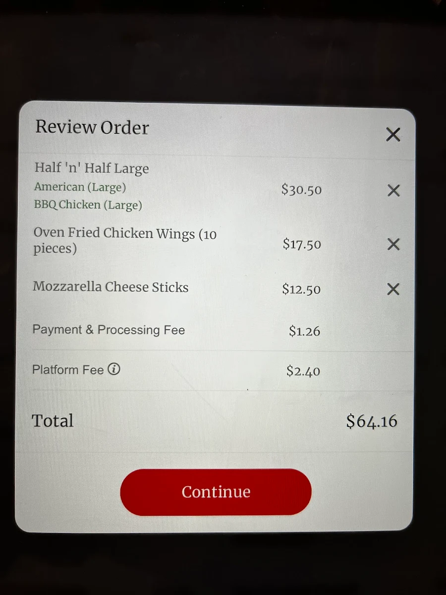 Menu, La Madrina Pizza