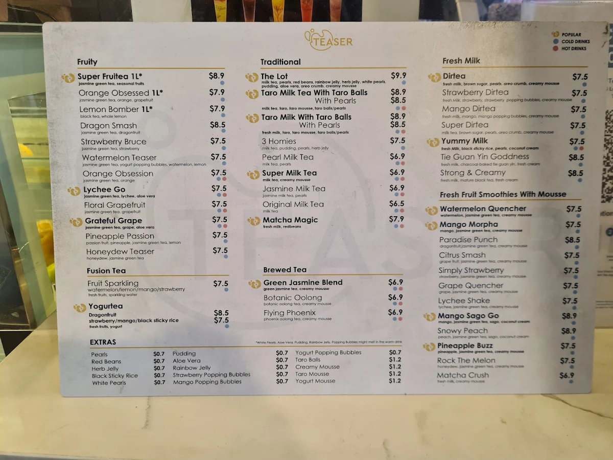 Menu, Teaser Footscray