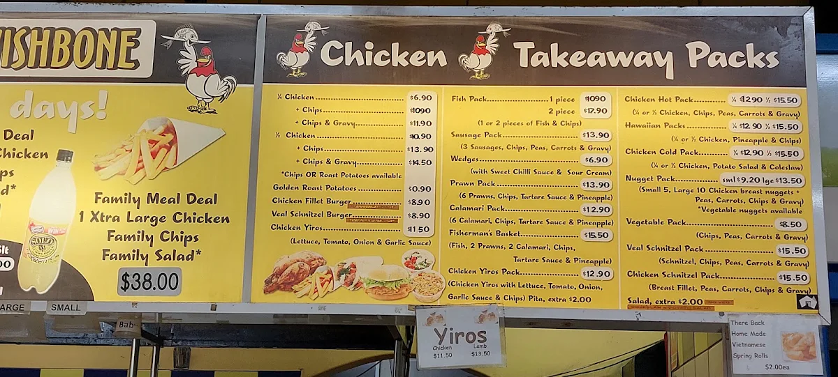 Menu, The Golden Wishbone
