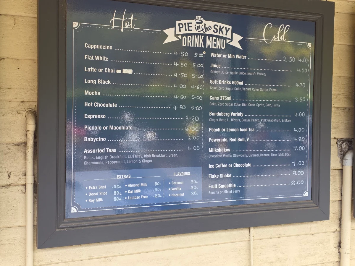 Menu, Pie in the Sky