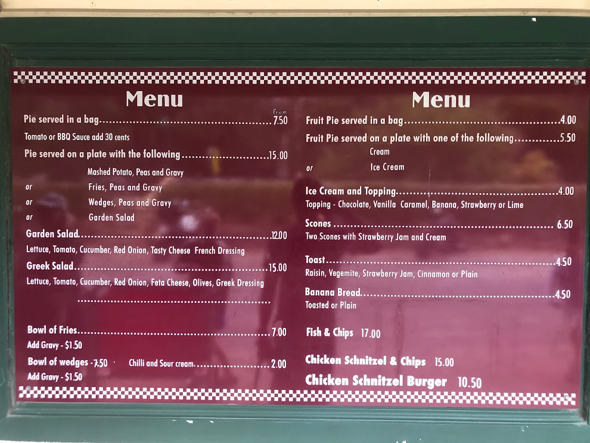Menu, Pie in the Sky