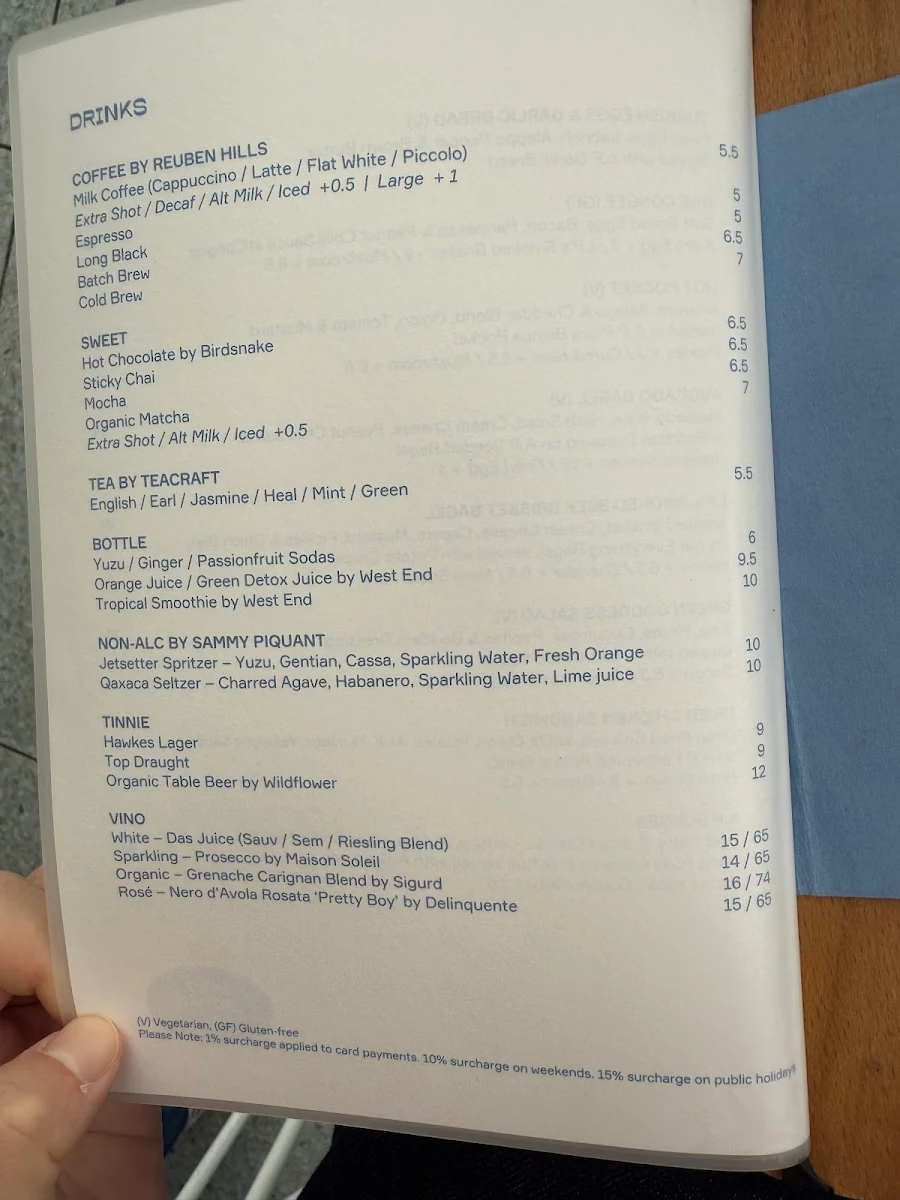 Menu, A.P Supply (A.P Bakery)