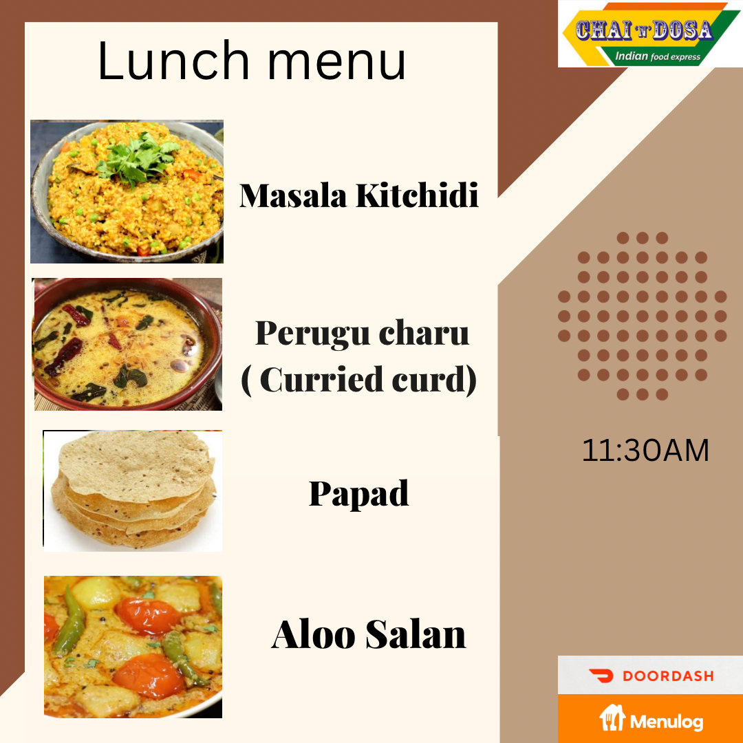 Menu, Chai N Dosa Braybrook