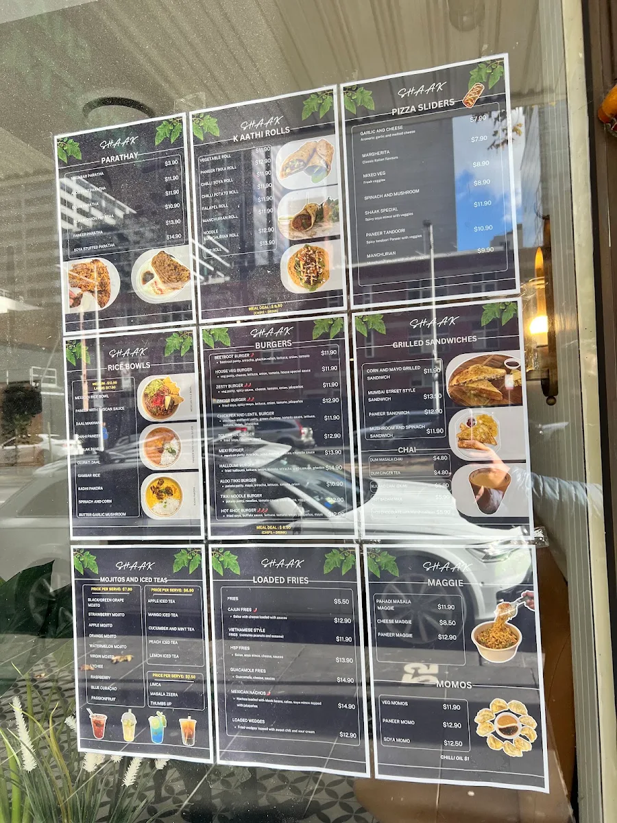 Menu, Shaak veg vegan NOG cafe and eggless cakes