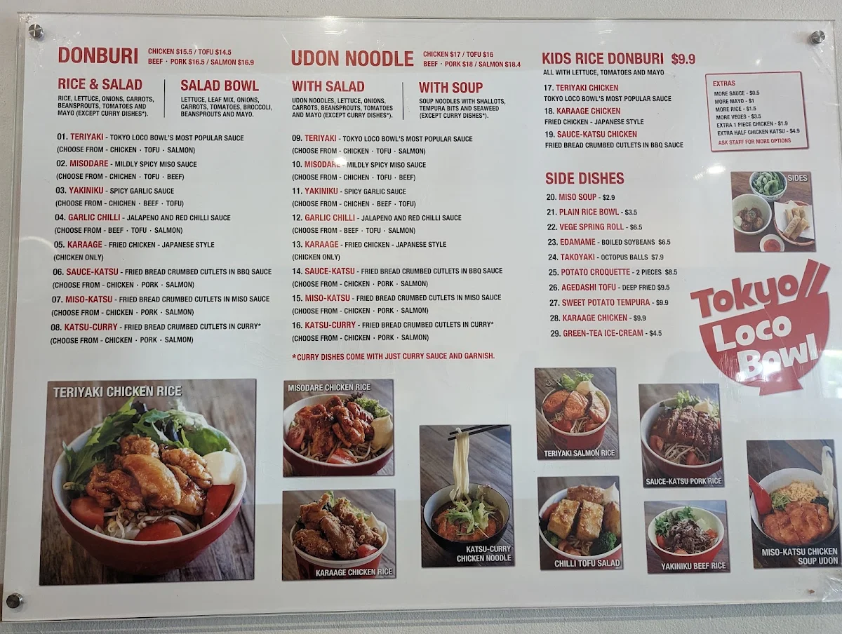 Menu, Tokyo Loco Bowl