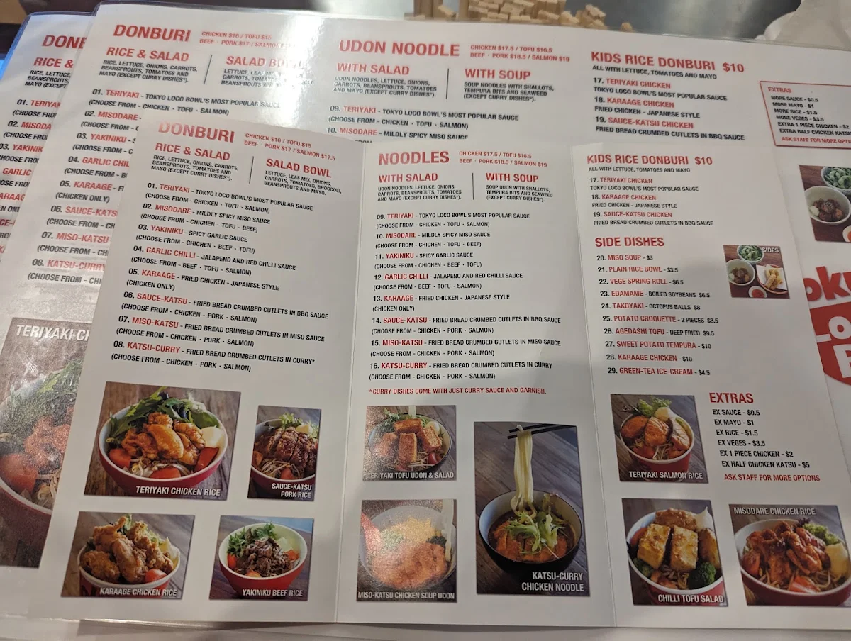 Menu, Tokyo Loco Bowl