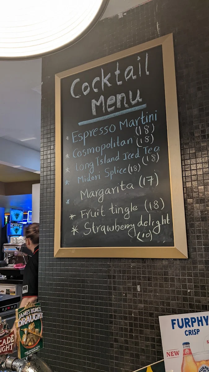 Menu, Central Hotel - Bar, Bistro, Gaming & Accommodation