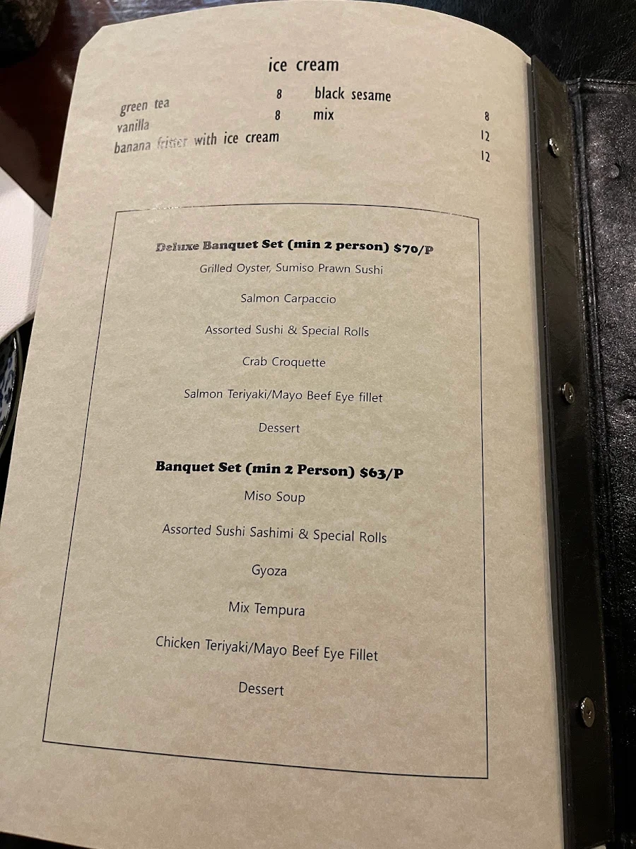 Menu, AKABA JAPANESE RESTAURANT