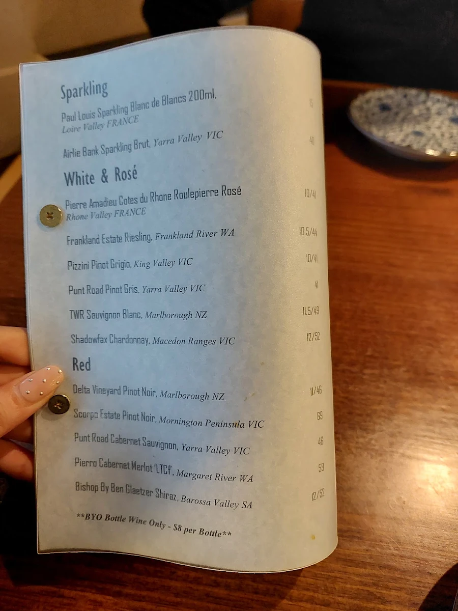 Menu, AKABA JAPANESE RESTAURANT