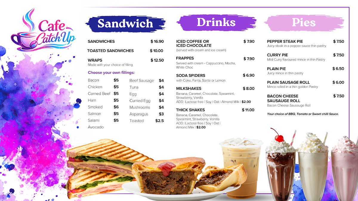 Menu, Cafe Catchup