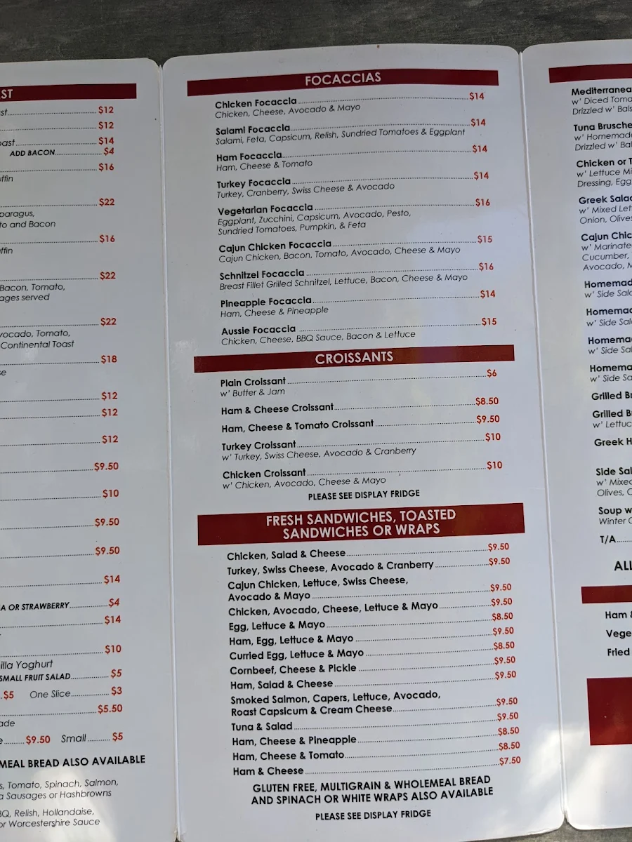Menu, Kaffenio