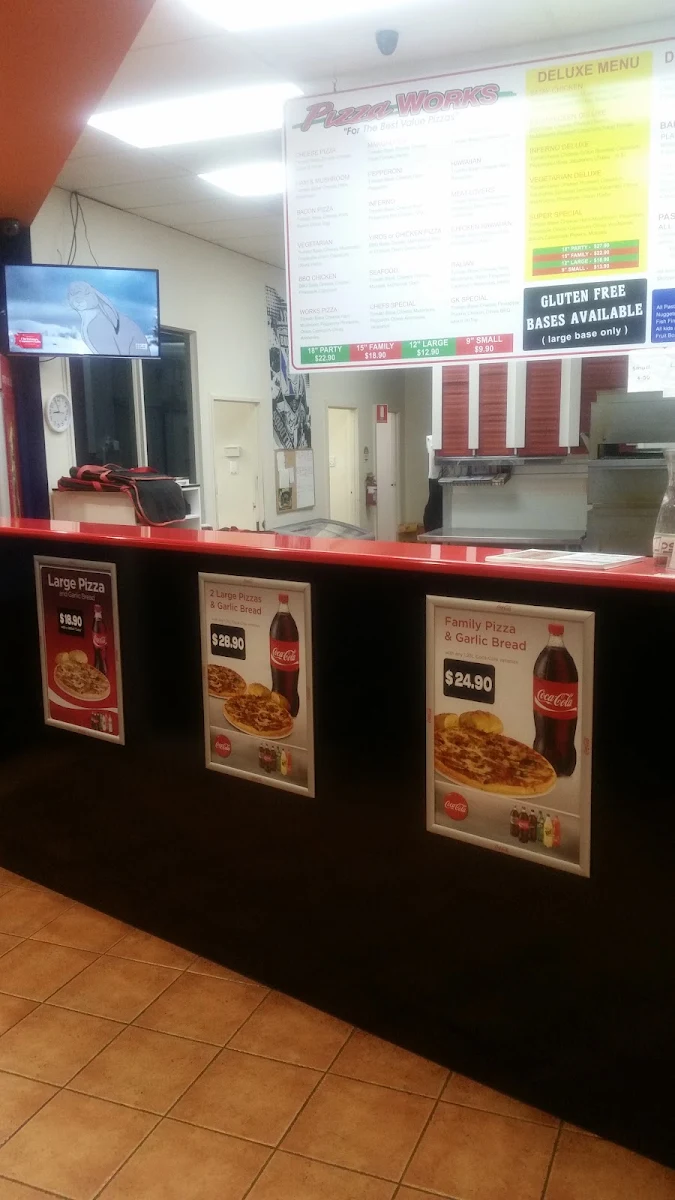 Menu, Pizza Works