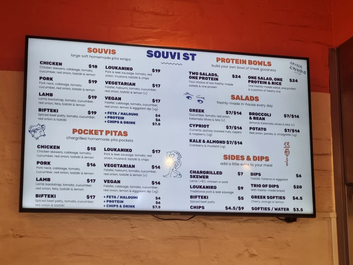 Menu, Souvi Street