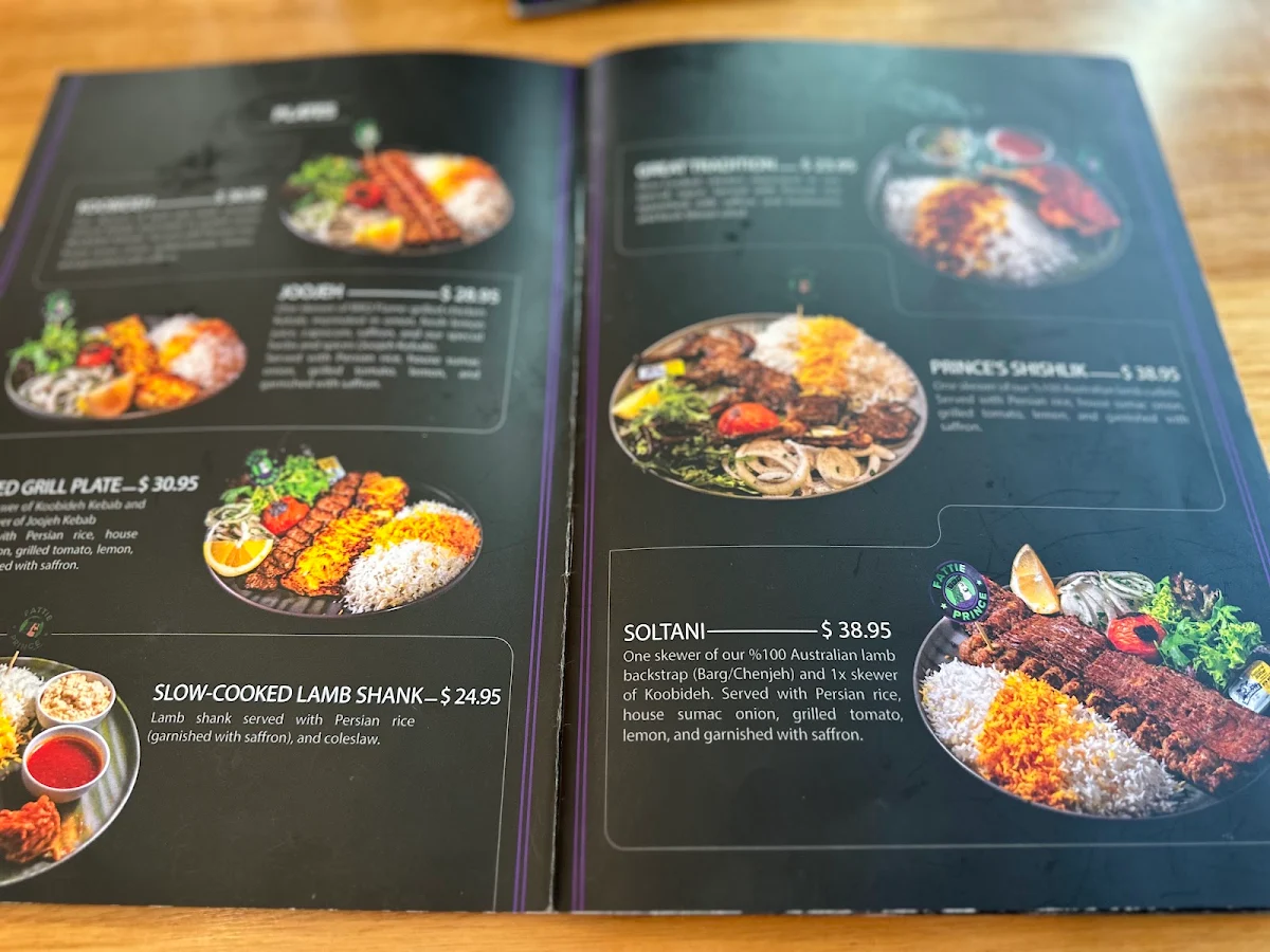 Menu, FATTIE PRINCE