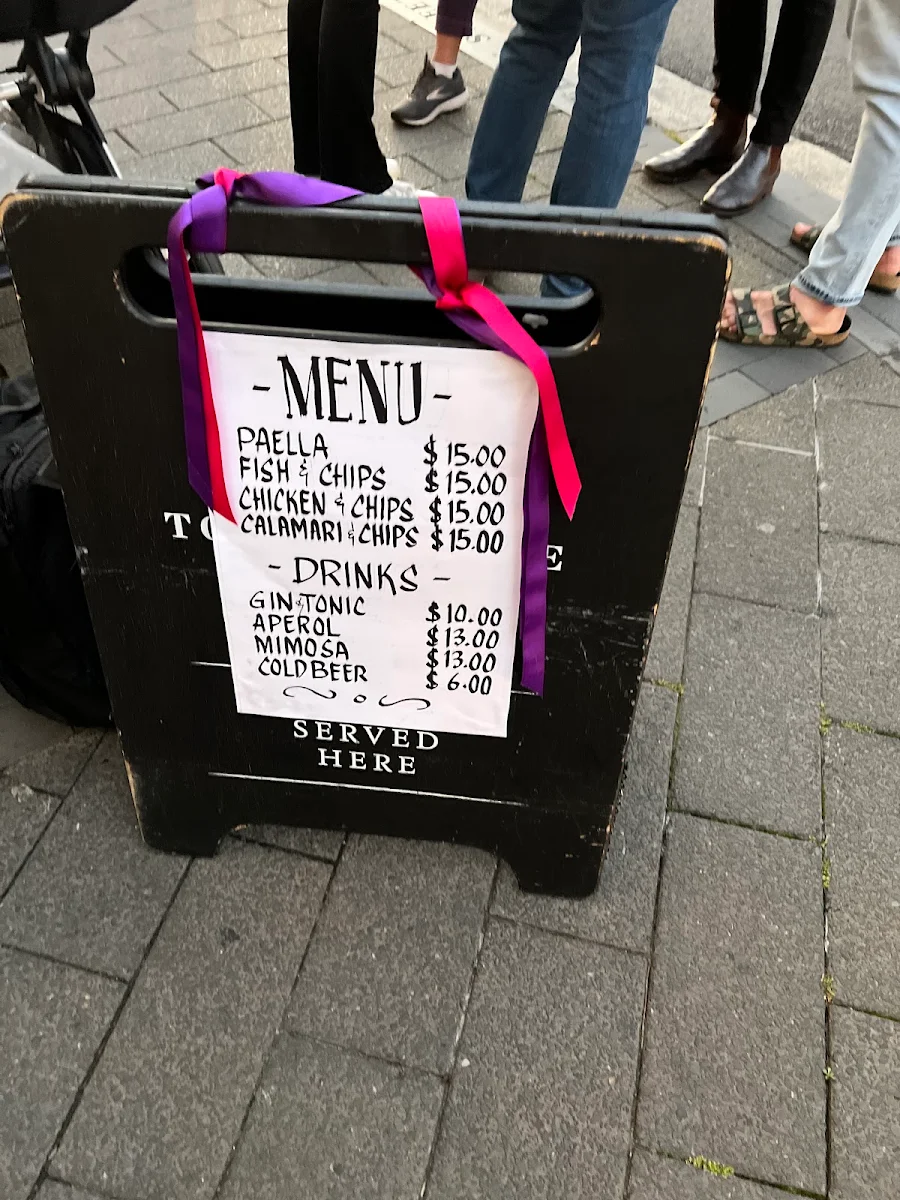 Menu, Cafè Fiveways