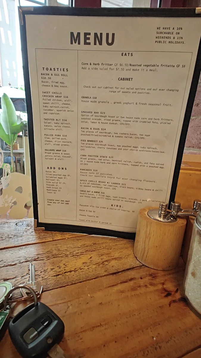 Menu, Dark Horse Espresso