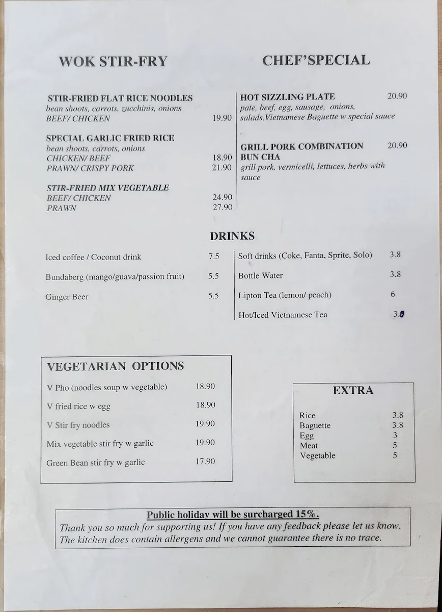 Menu, Vietnam Lotus