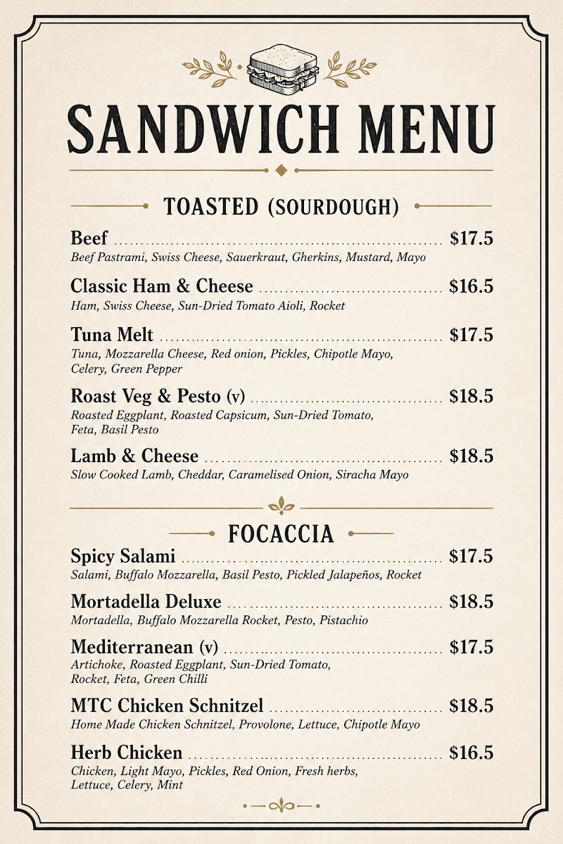Menu, Meat the challenge