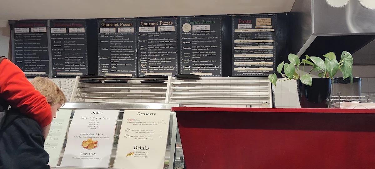 Menu, Jaspers Pizza and Pasta