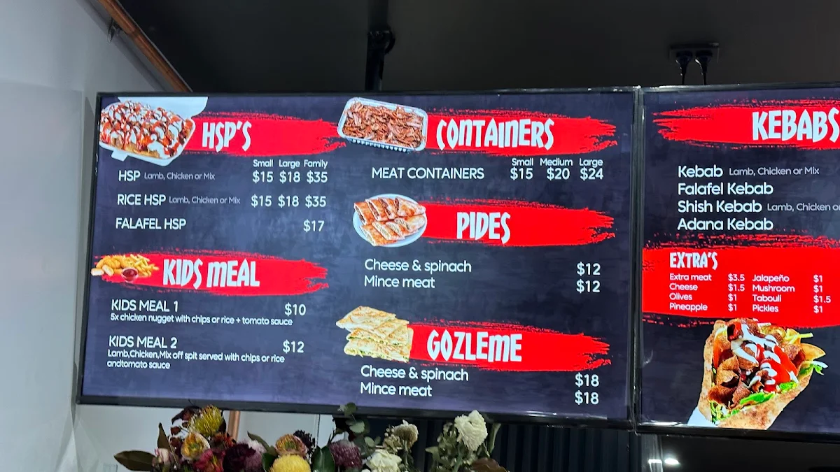Menu, Kebab Zone & Grill