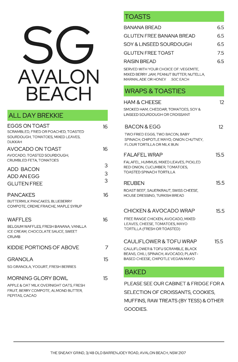 Menu, The Sneaky Grind