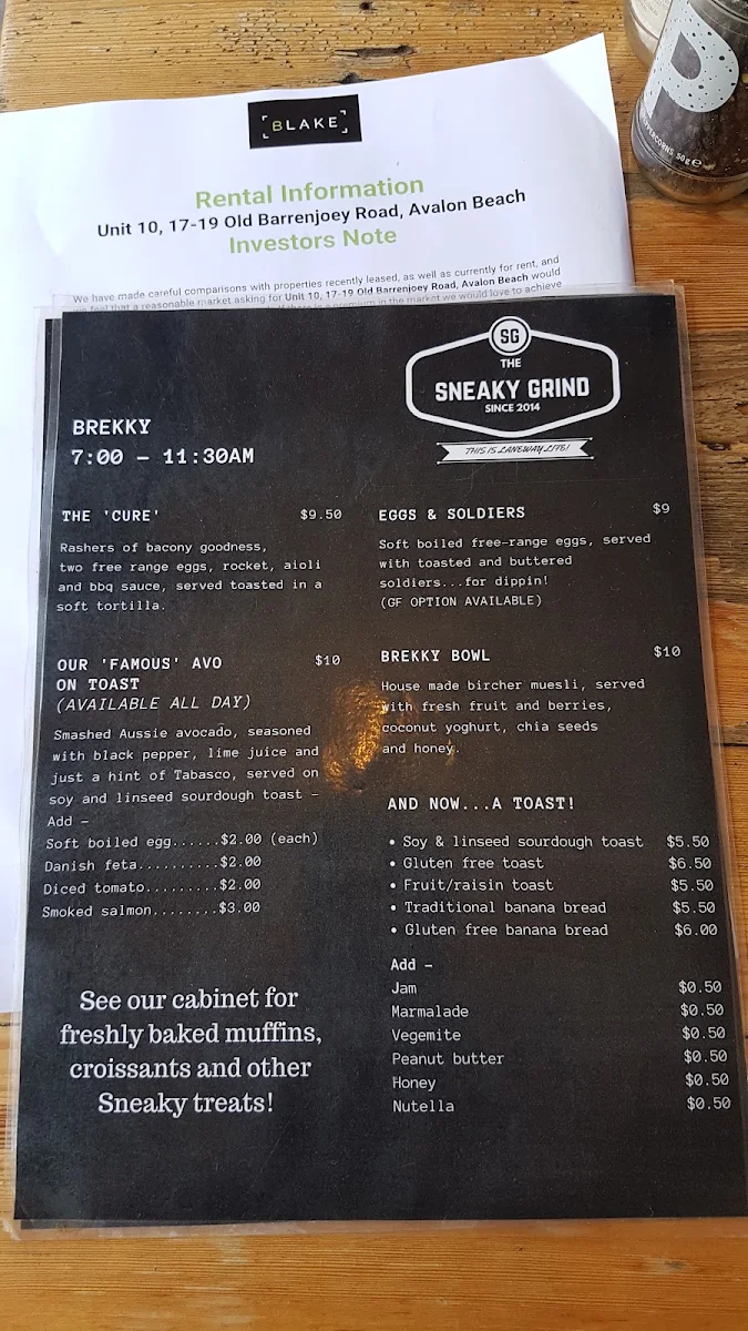 Menu, The Sneaky Grind