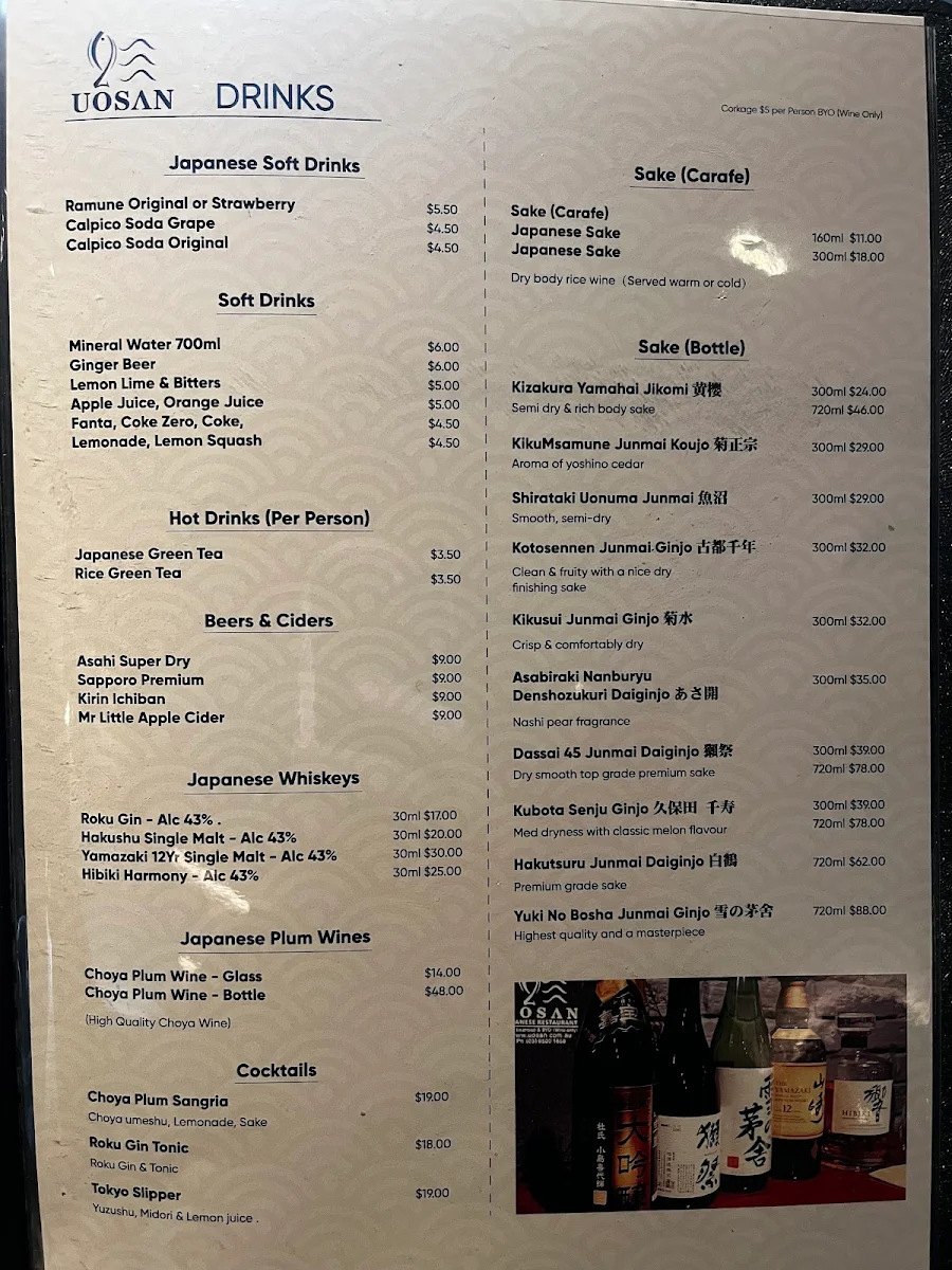 Menu, Uosan
