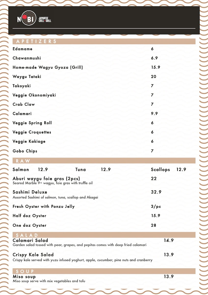 Menu, Uosan