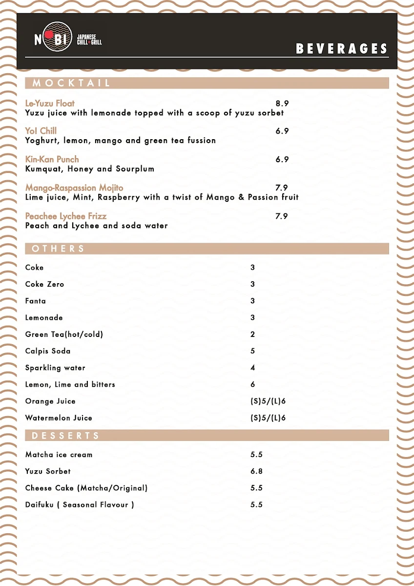Menu, Uosan