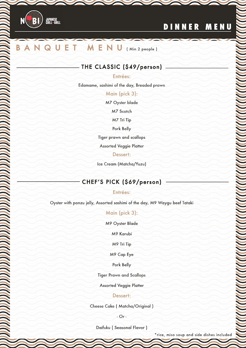 Menu, Uosan