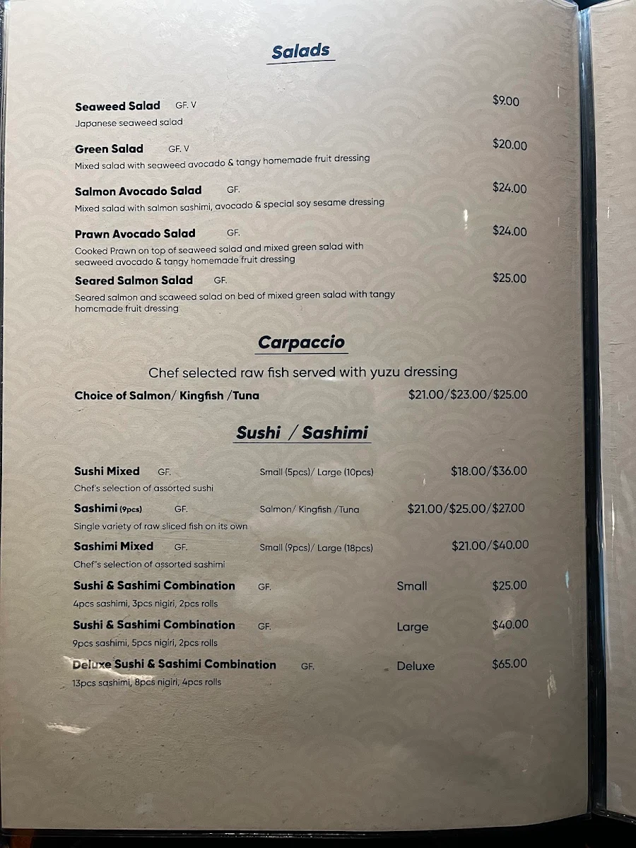 Menu, Uosan