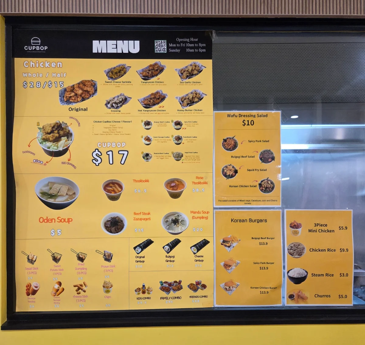 Menu, CUPBOP-SIMPLE KOREAN STREET FOOD