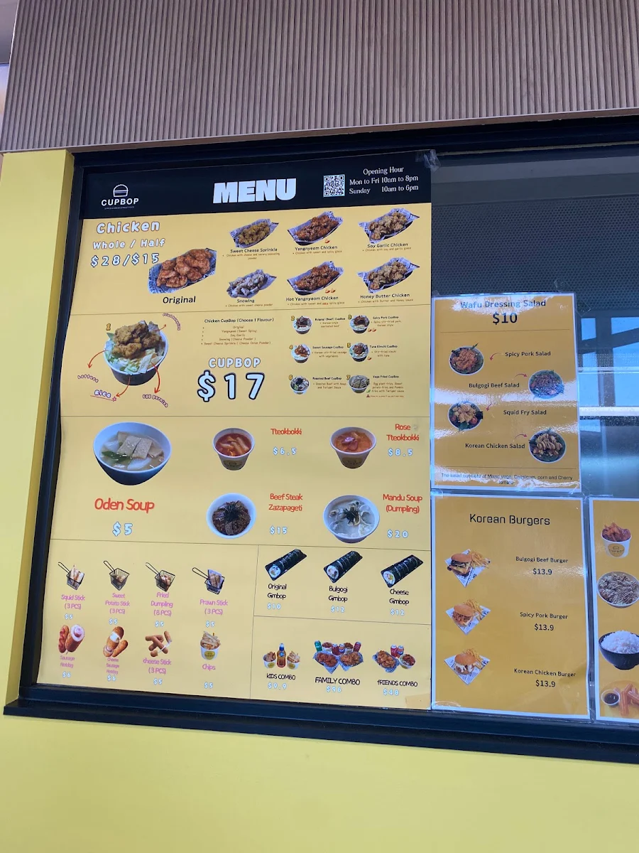 Menu, CUPBOP-SIMPLE KOREAN STREET FOOD