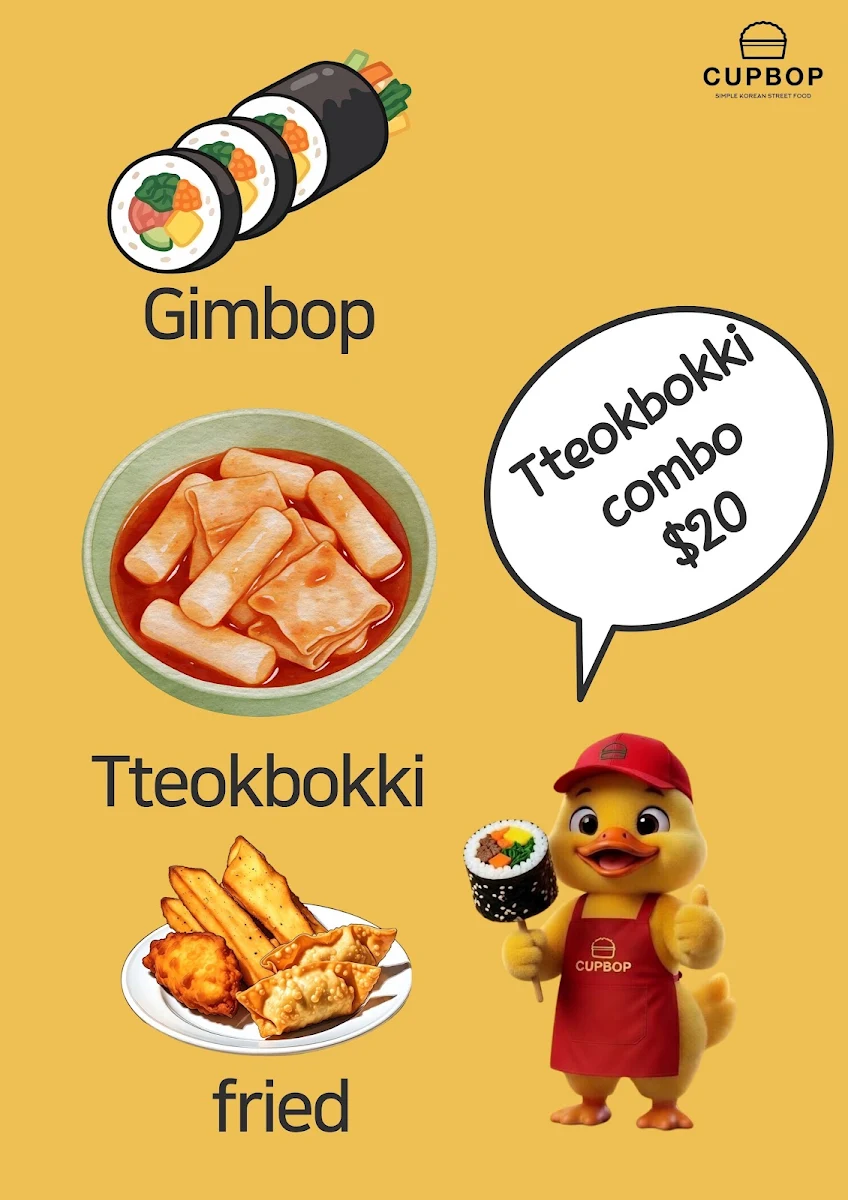 Menu, CUPBOP-SIMPLE KOREAN STREET FOOD