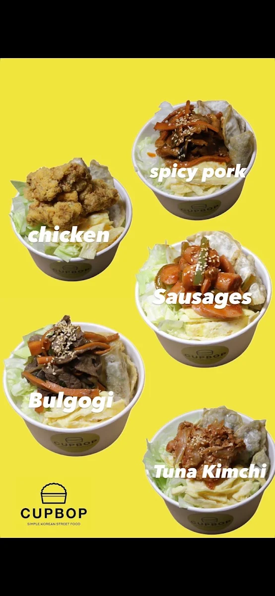 Menu, CUPBOP-SIMPLE KOREAN STREET FOOD