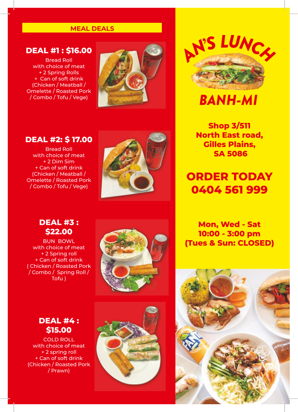 Menu, AN'S LUNCH