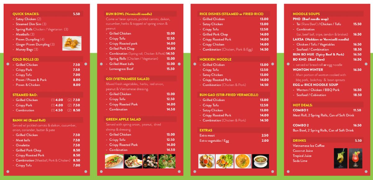 Menu, AN'S LUNCH